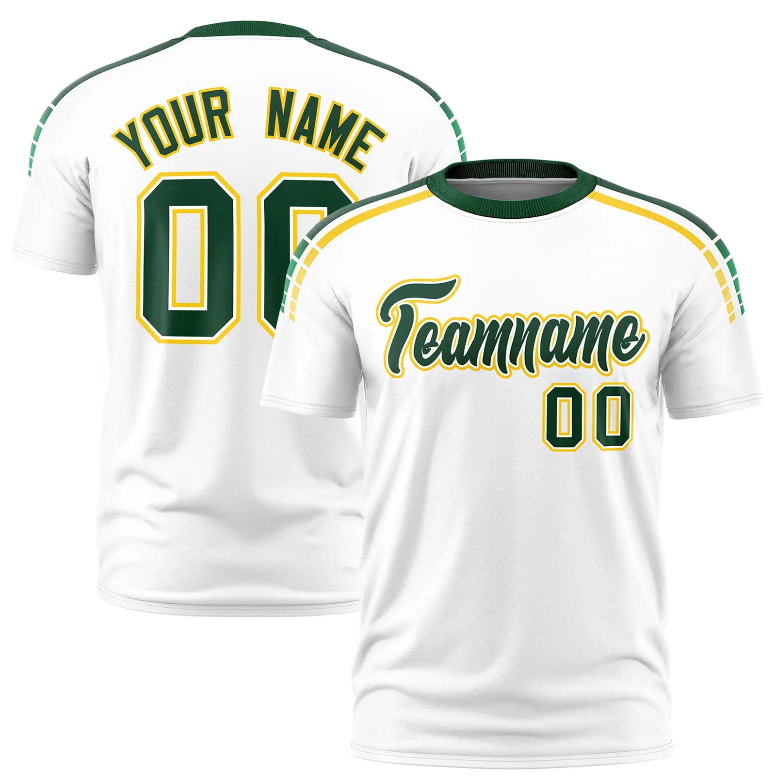 Custom White Green-Gold01 Performance T-Shirt