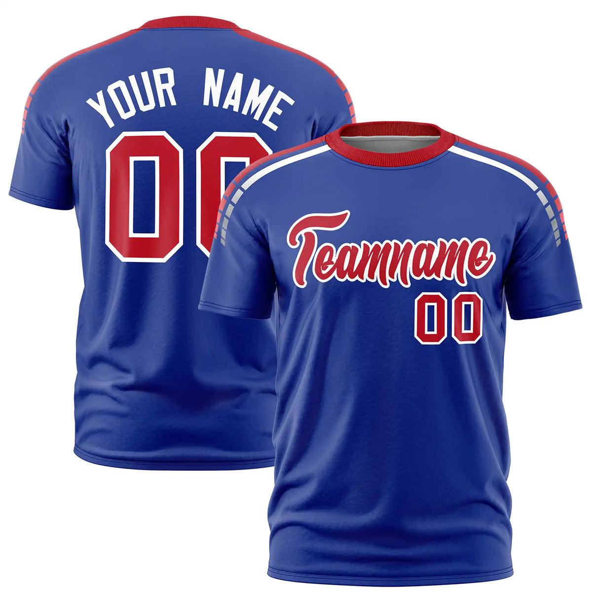 Custom Royal Blue Red-White Performance T-Shirt