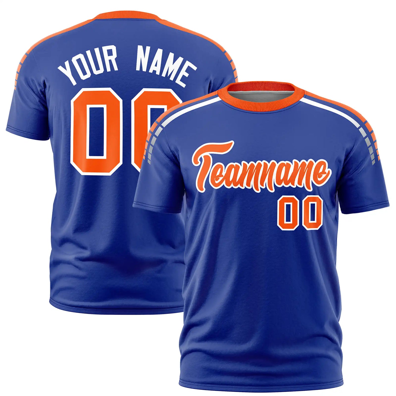 Custom Royal Blue Orange-White Performance T-Shirt