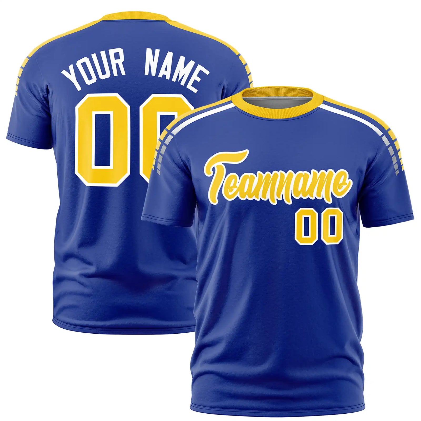 Custom Royal Blue Gold01-White Performance T-Shirt