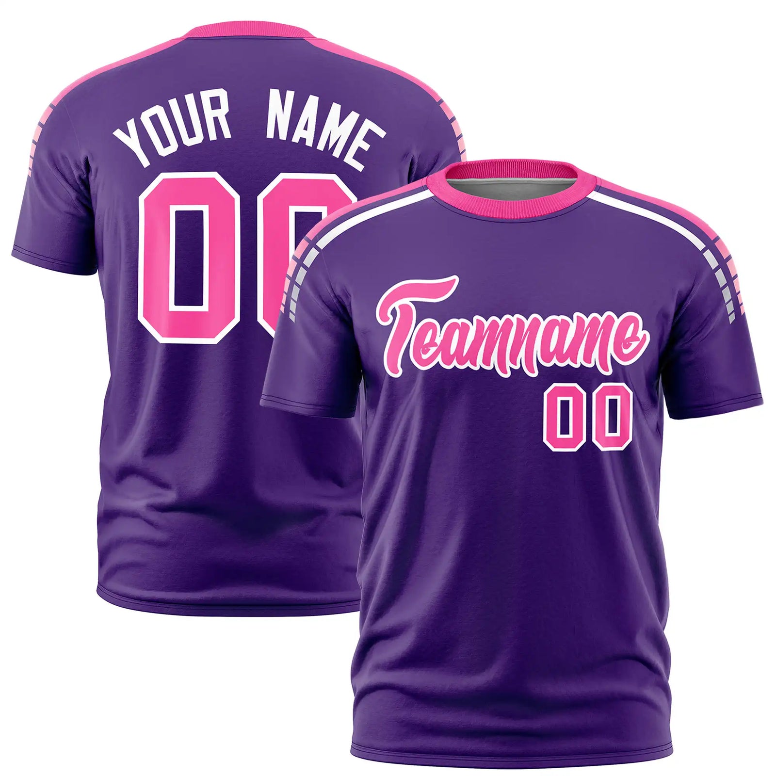 Custom Purple Pink-White Performance T-Shirt