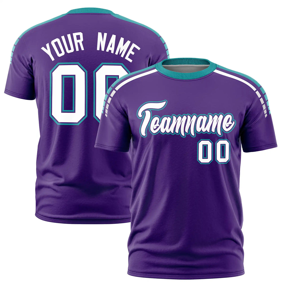 Custom Purple Aqua-White Performance T-Shirt