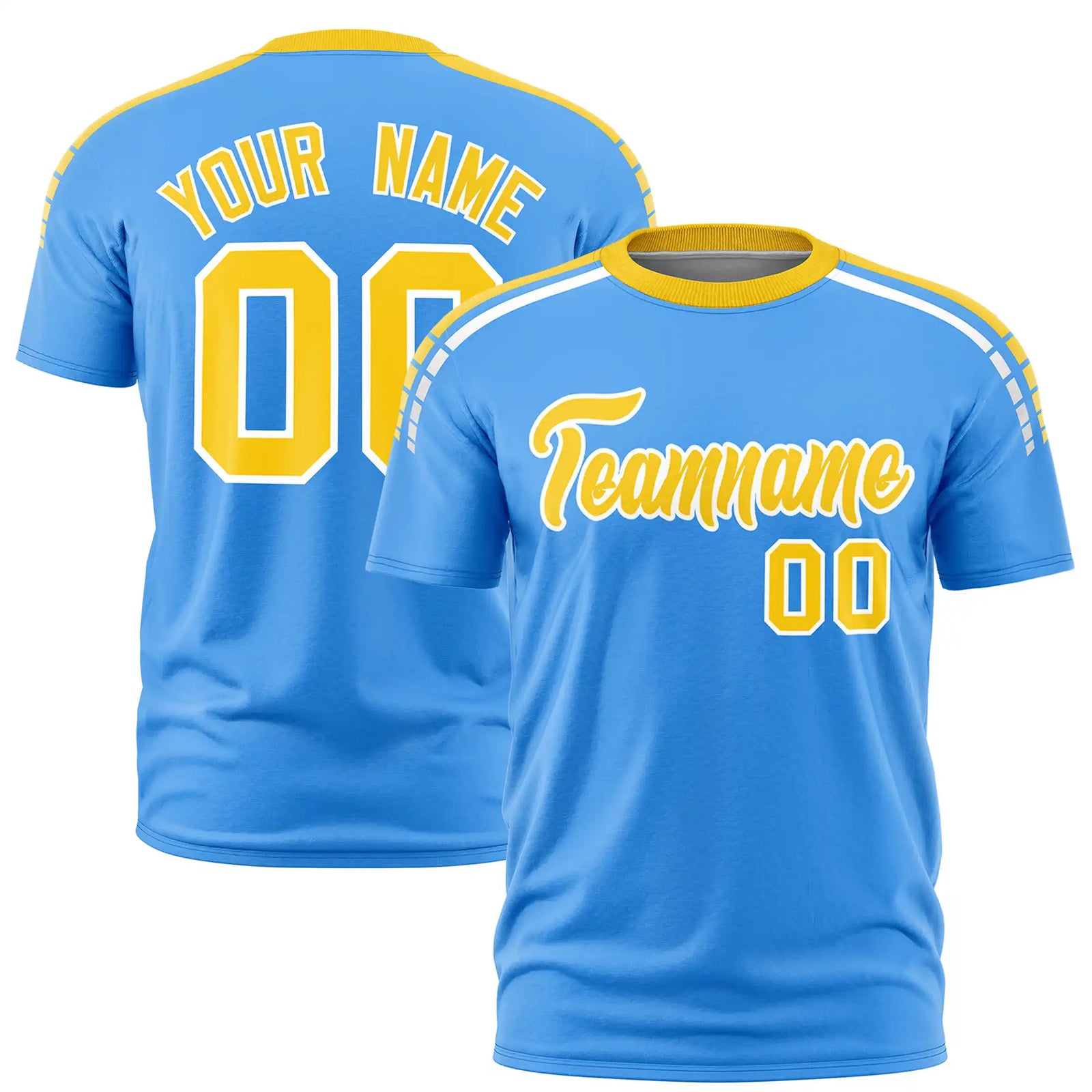 Custom Powder Blue Gold01-White Performance T-Shirt