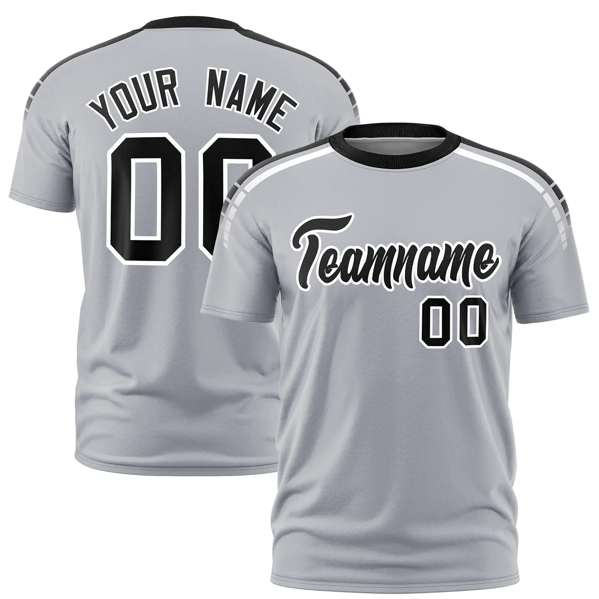 Custom Gray Black-White Performance T-Shirt