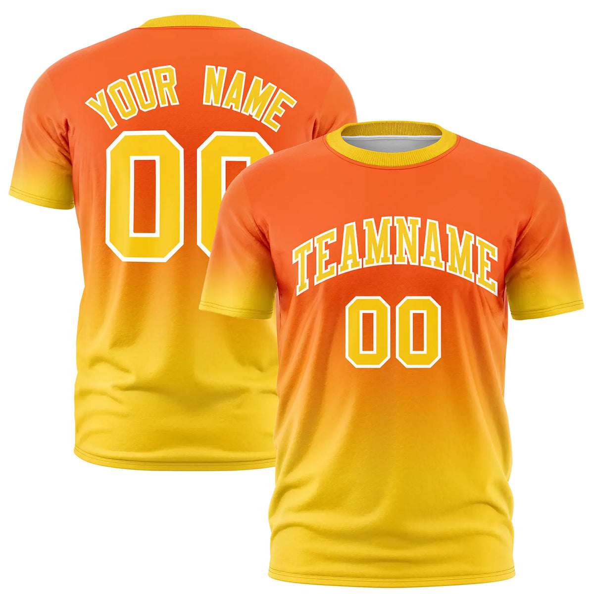 Custom Orange-Gold01 Gradient Fashion Design Performance T-Shirt