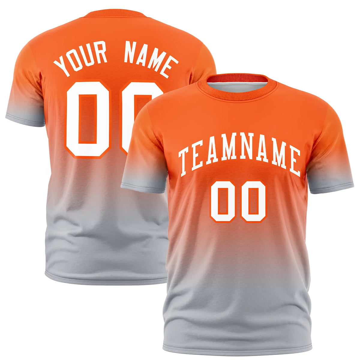 Custom Orange-Gray Gradient Fashion Design Performance T-Shirt