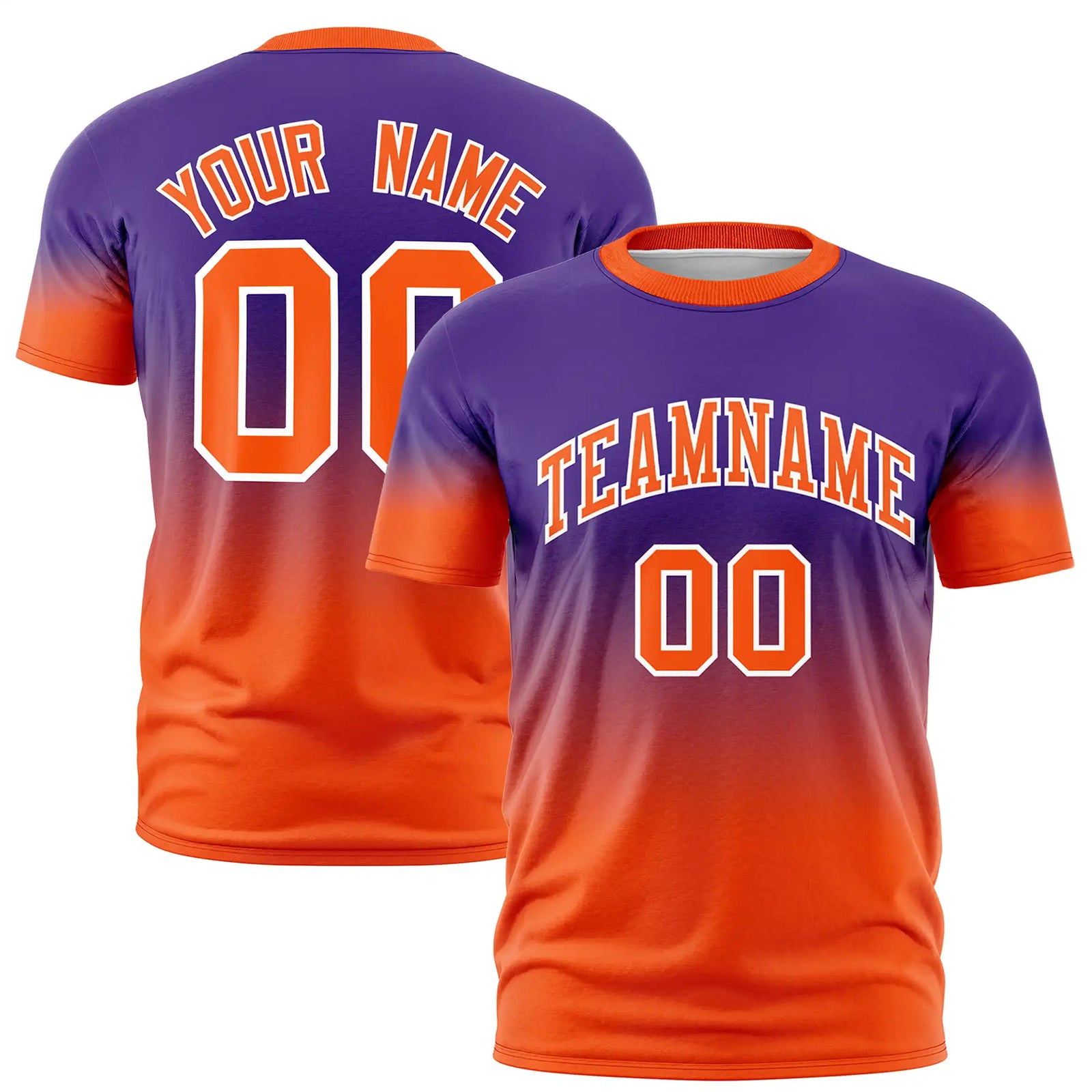 Custom Purple-Orange Gradient Fashion Design Performance T-Shirt