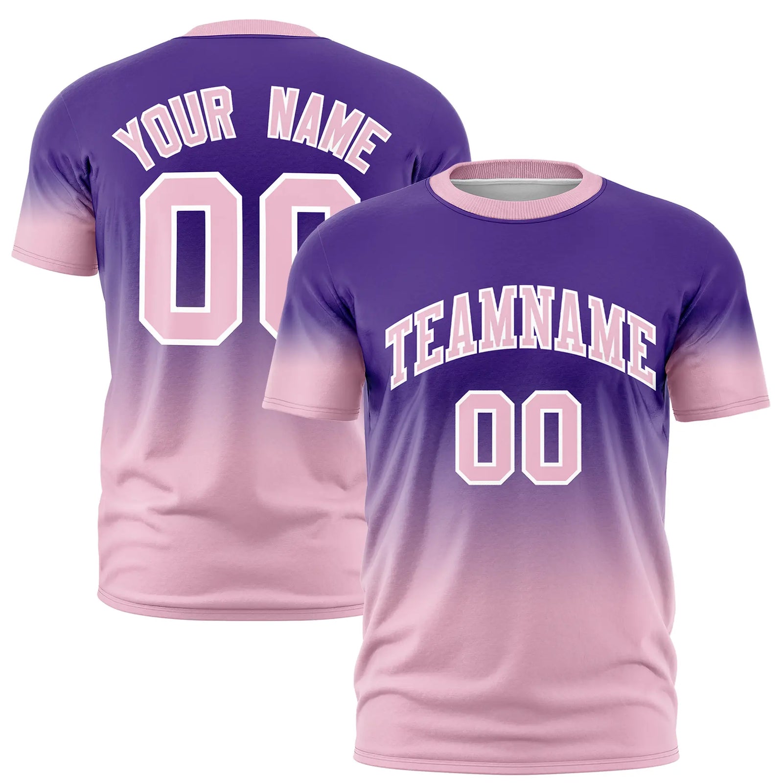 Custom Purple-Light Pink Gradient Fashion Design Performance T-Shirt
