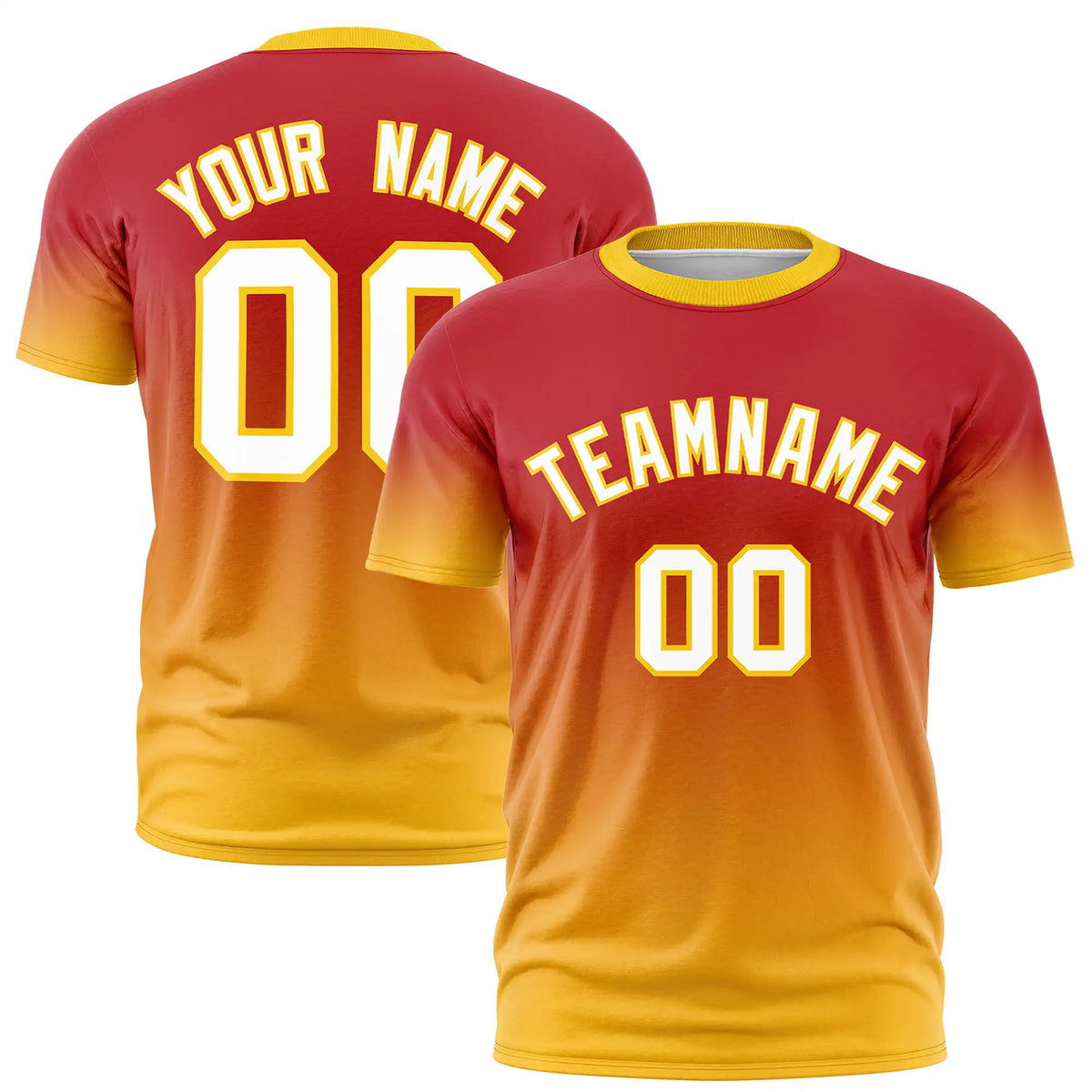 Custom Red-Gold01 Gradient Fashion Design Performance T-Shirt