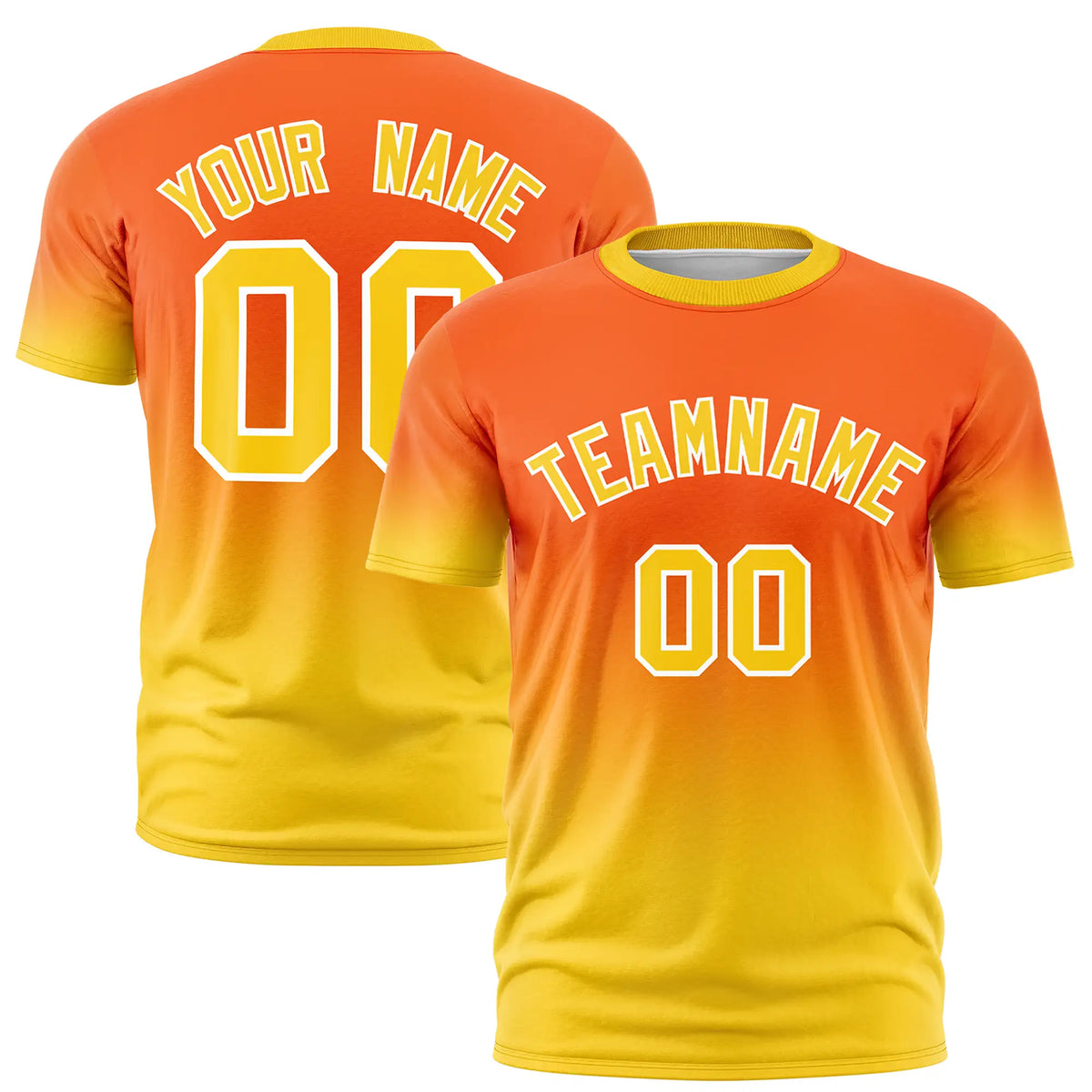 Custom Orange-Gold01 Gradient Fashion Design Performance T-Shirt
