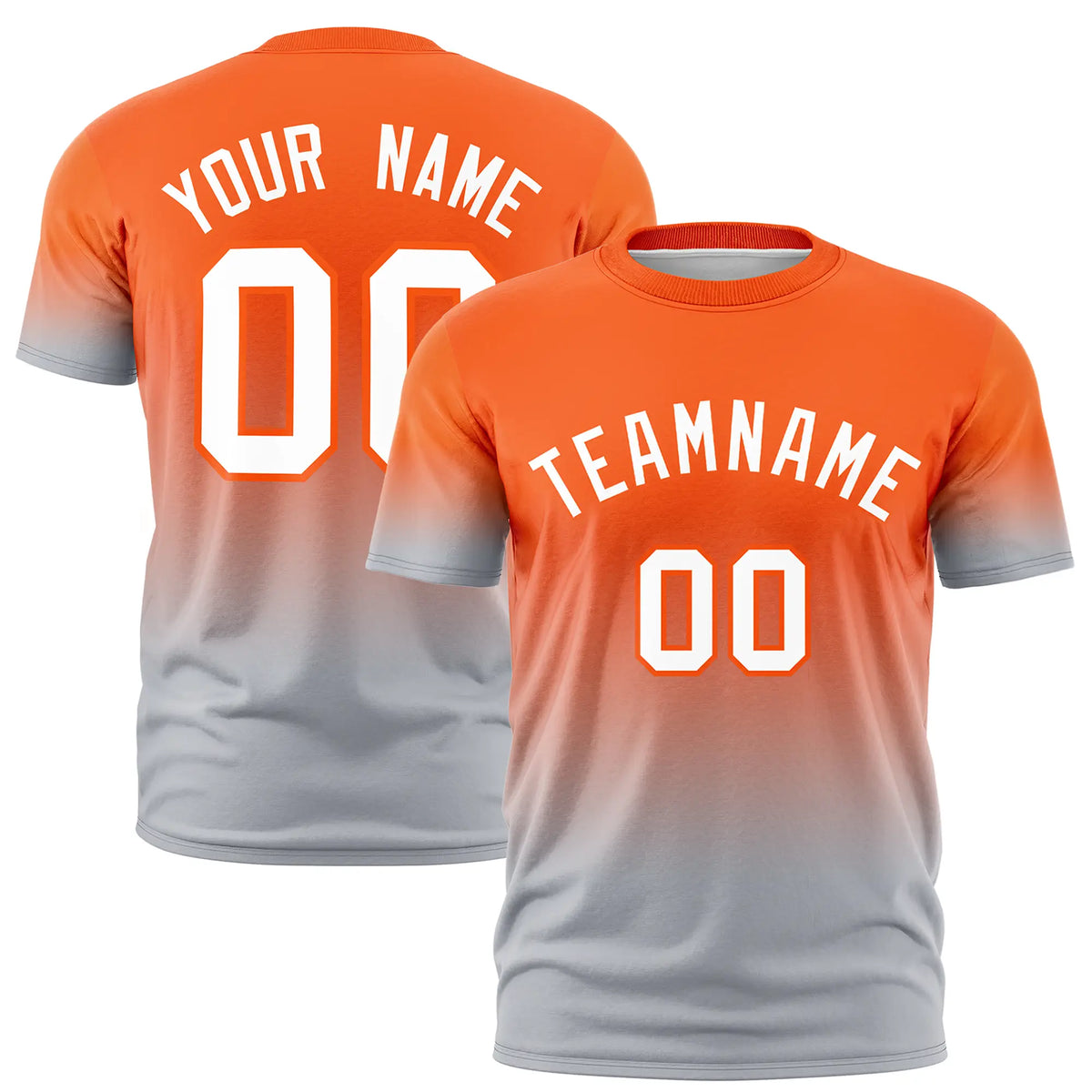 Custom Orange-Gray Gradient Fashion Design Performance T-Shirt