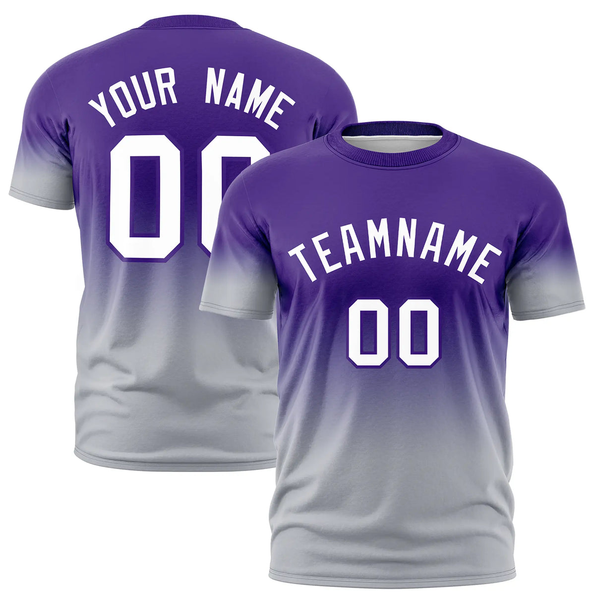 Custom Purple-Gray Gradient Fashion Design Performance T-Shirt