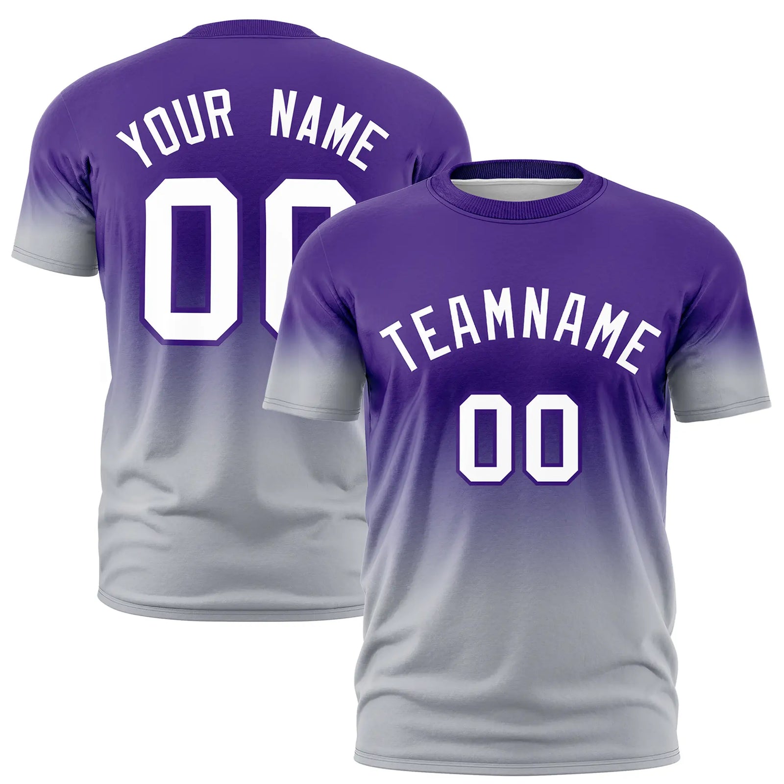 Custom Purple-Gray Gradient Fashion Design Performance T-Shirt