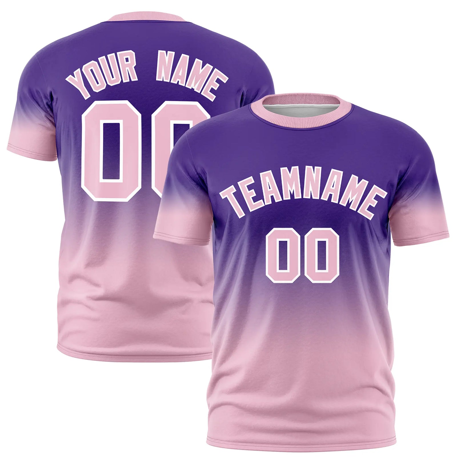 Custom Purple-Light Pink Gradient Fashion Design Performance T-Shirt
