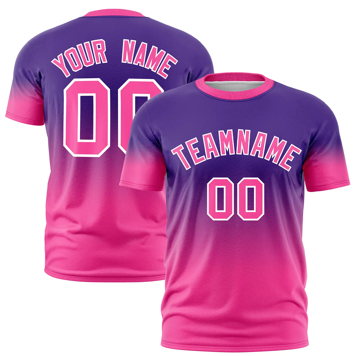 Custom Purple-Pink Gradient Fashion Design Performance T-Shirt