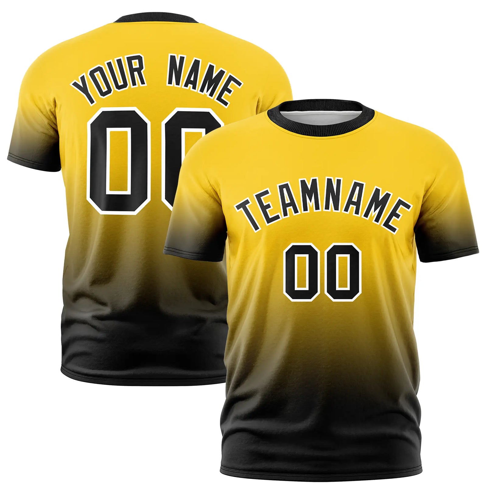 Custom Gold01-Black Gradient Fashion Design Performance T-Shirt