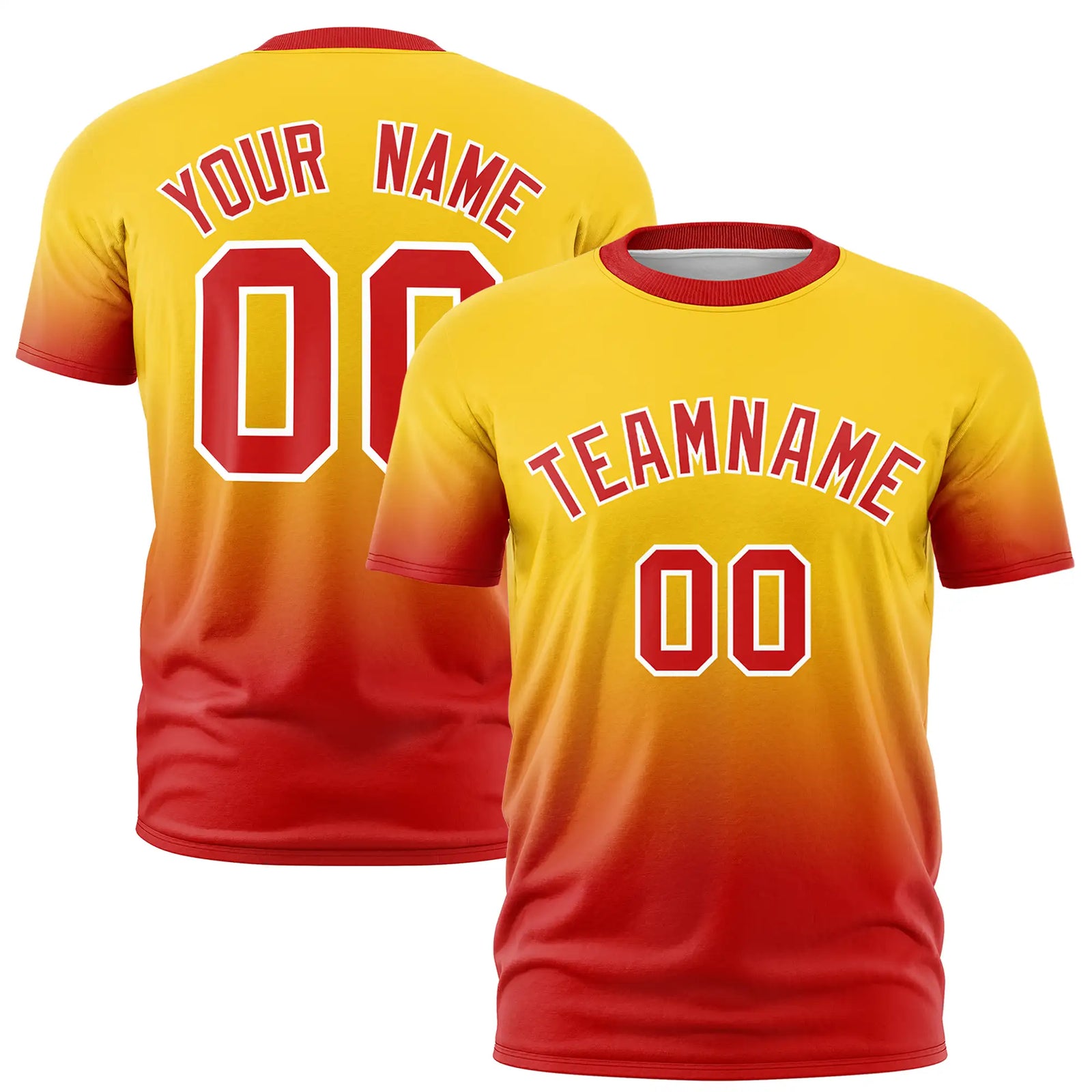 Custom Gold01-Red Gradient Fashion Design Performance T-Shirt