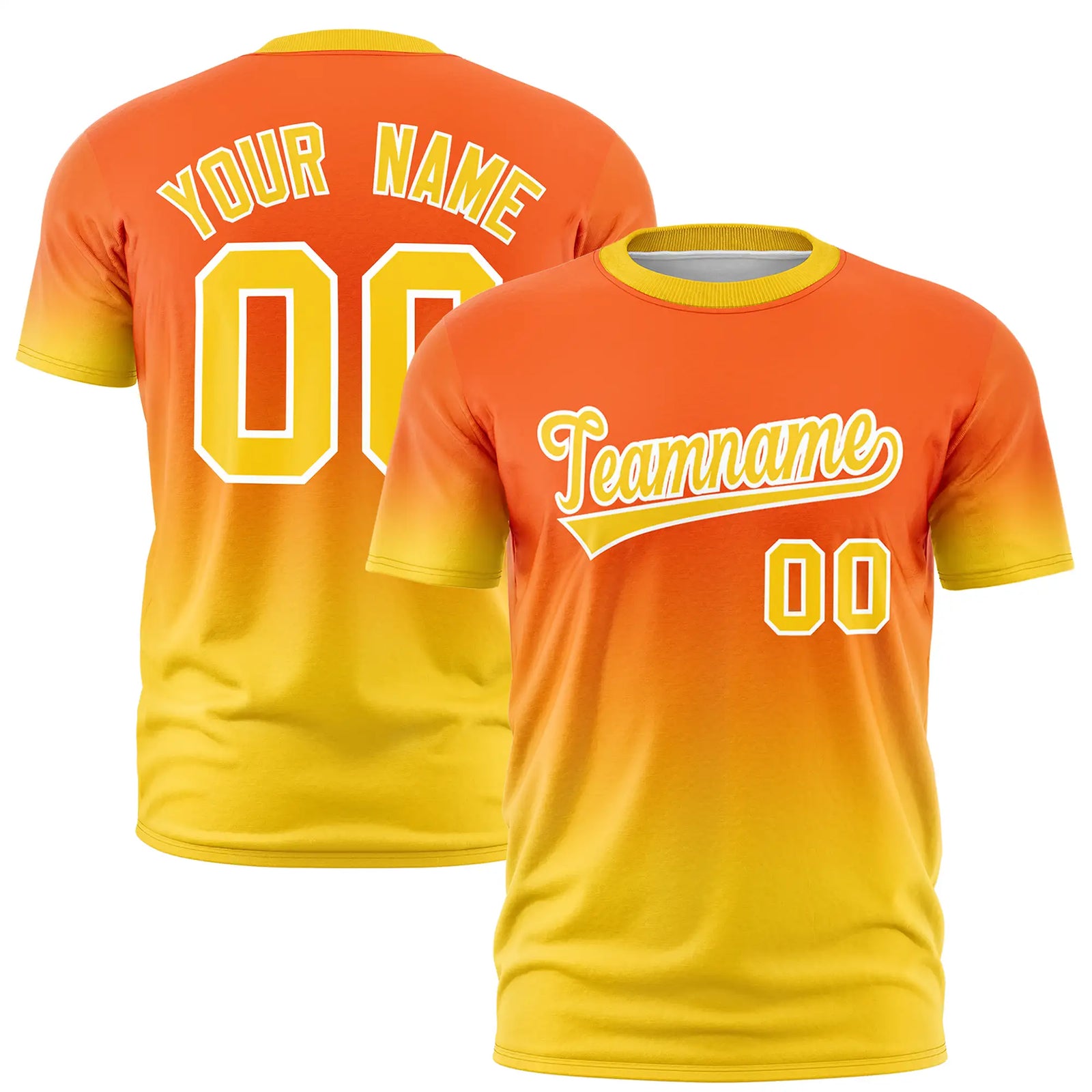 Custom Orange-Gold01 Gradient Fashion Design Performance T-Shirt