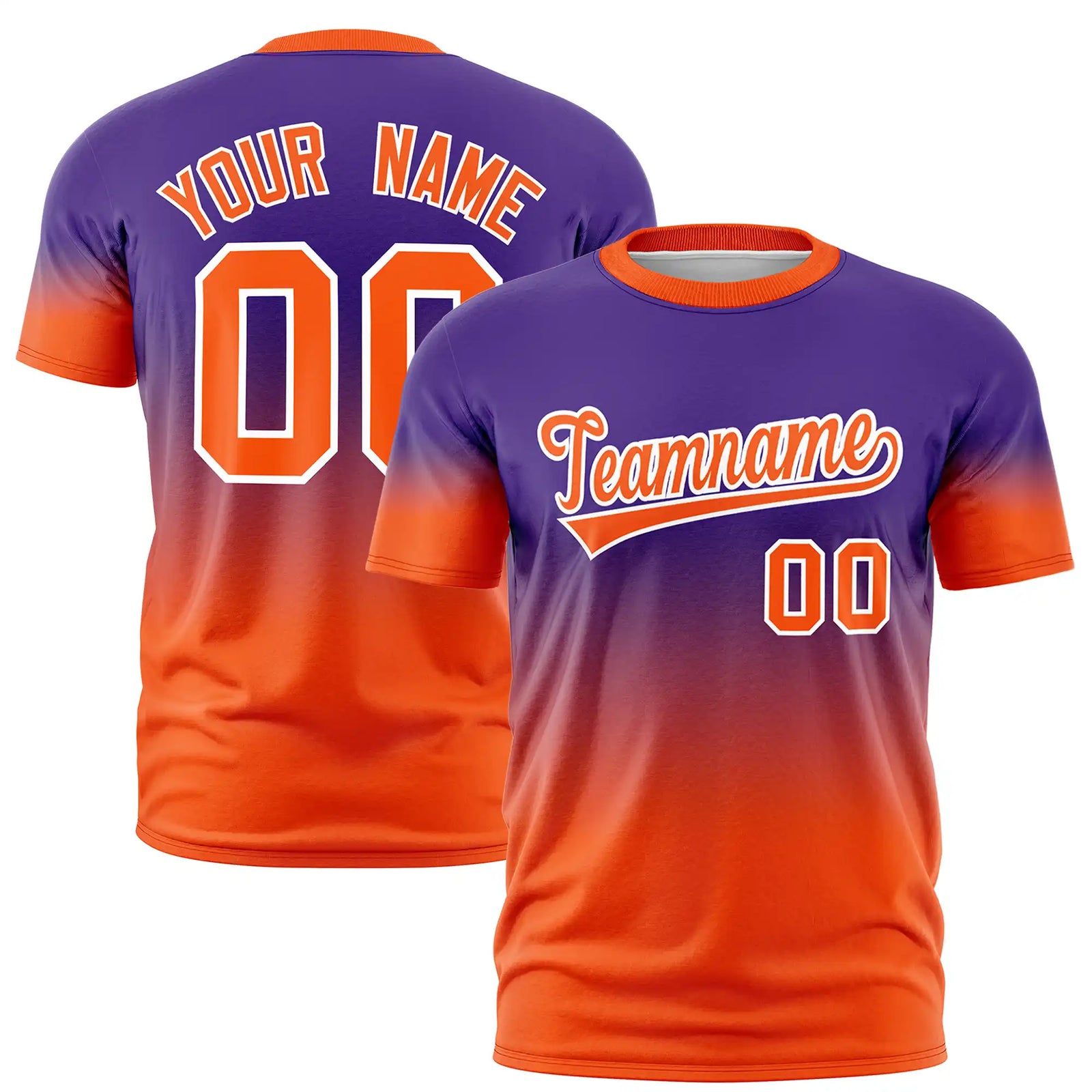 Custom Purple-Orange Gradient Fashion Design Performance T-Shirt