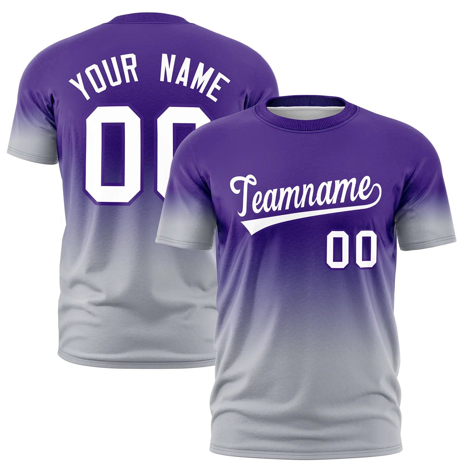 Custom Purple-Gray Gradient Fashion Design Performance T-Shirt