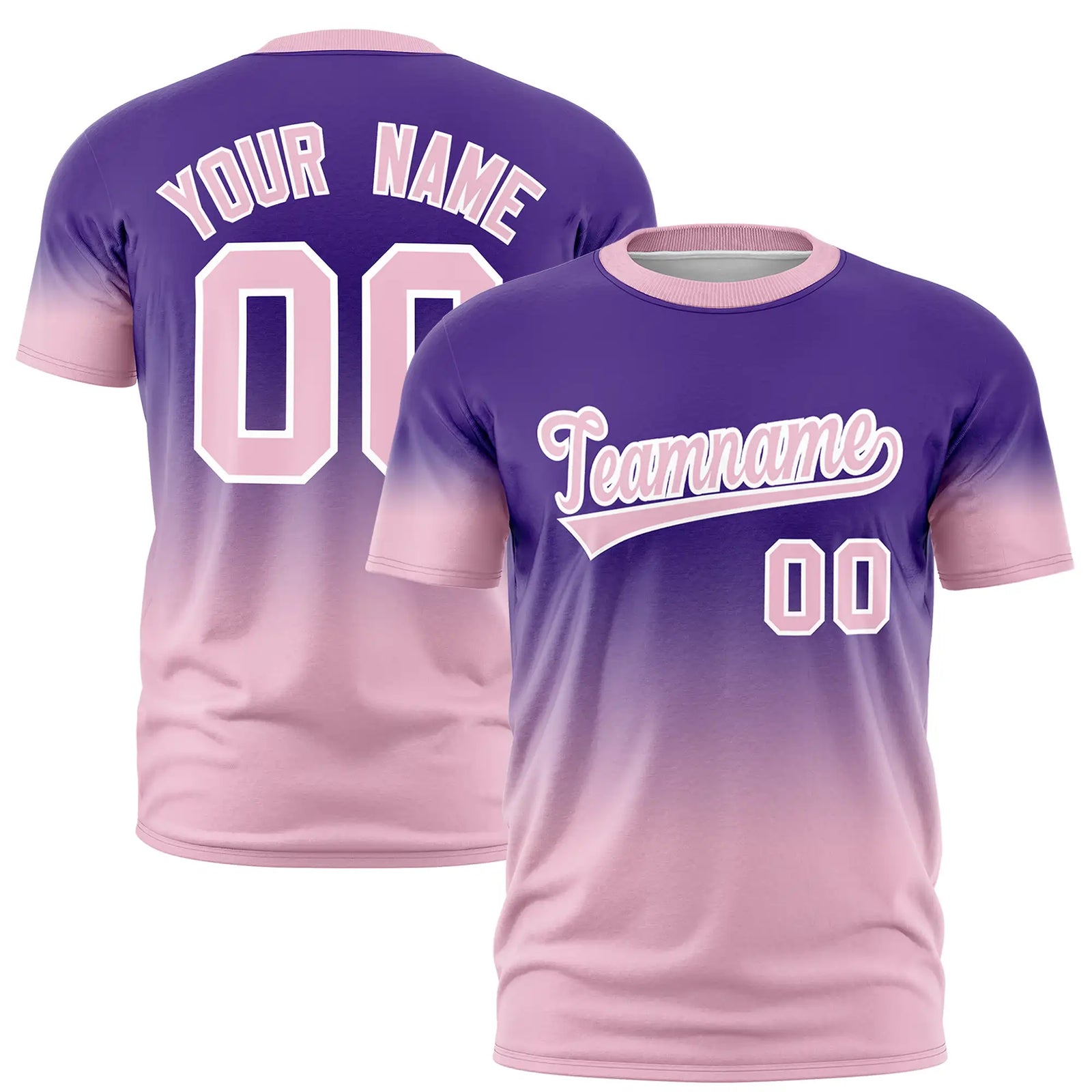 Custom Purple-Light Pink Gradient Fashion Design Performance T-Shirt