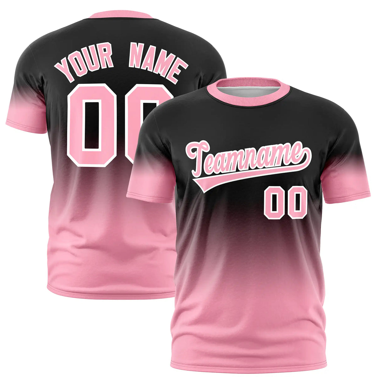 Custom Black-Light Pink Gradient Fashion Design Performance T-Shirt