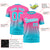 Custom Pink-Sky Blue Gradient Fashion Design Performance T-Shirt