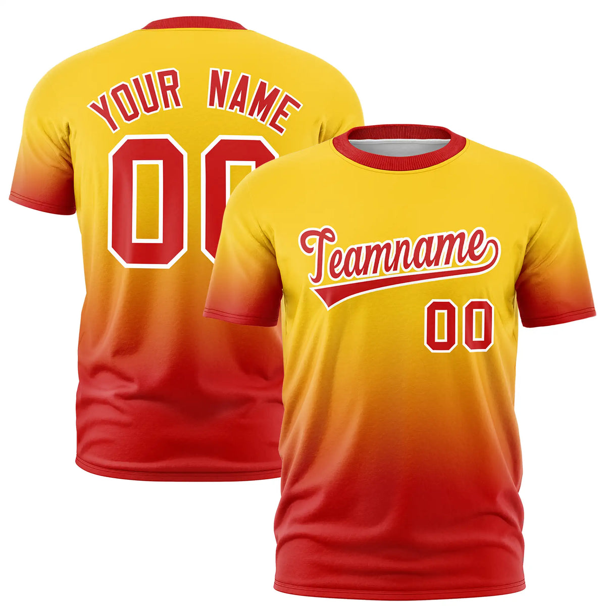 Custom Gold01-Red Gradient Fashion Design Performance T-Shirt