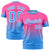 Custom Pink-Powder Blue Gradient Fashion Design Performance T-Shirt