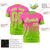 Custom Pink-Neon Green Gradient Fashion Design Performance T-Shirt