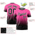 Custom Pink-Black Gradient Fashion Design Performance T-Shirt