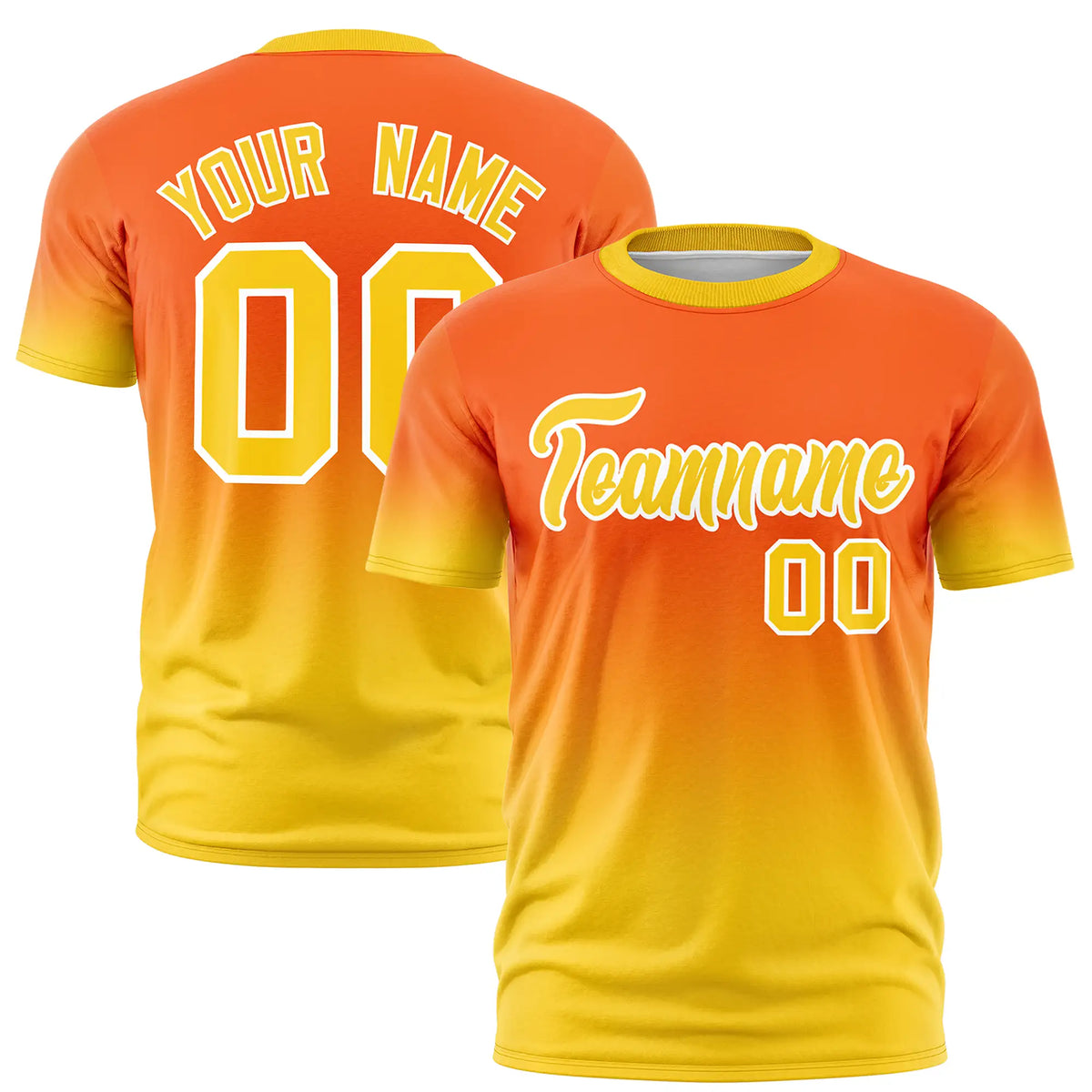 Custom Orange-Gold01 Gradient Fashion Design Performance T-Shirt