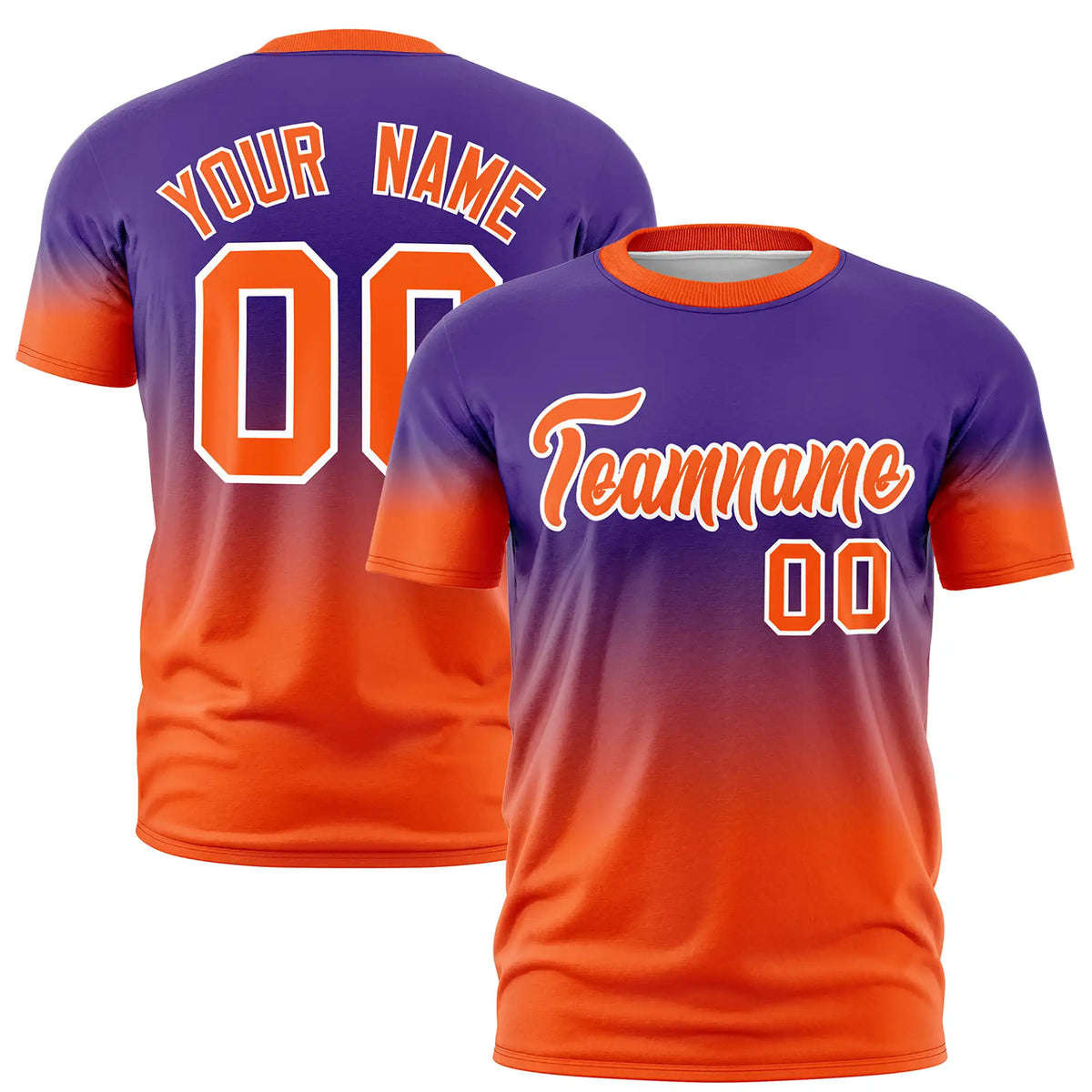 Custom Purple-Orange Gradient Fashion Design Performance T-Shirt
