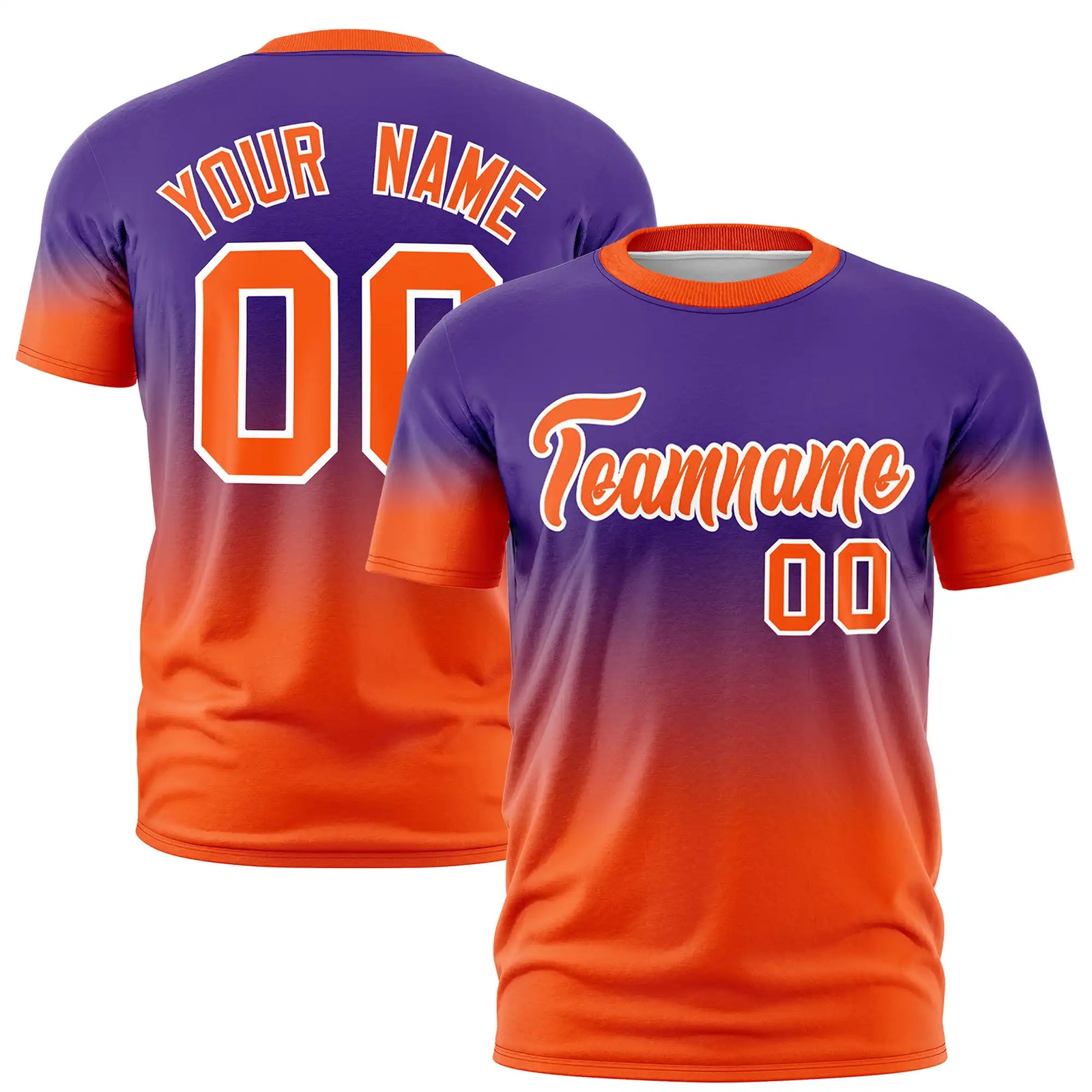 Custom Purple-Orange Gradient Fashion Design Performance T-Shirt
