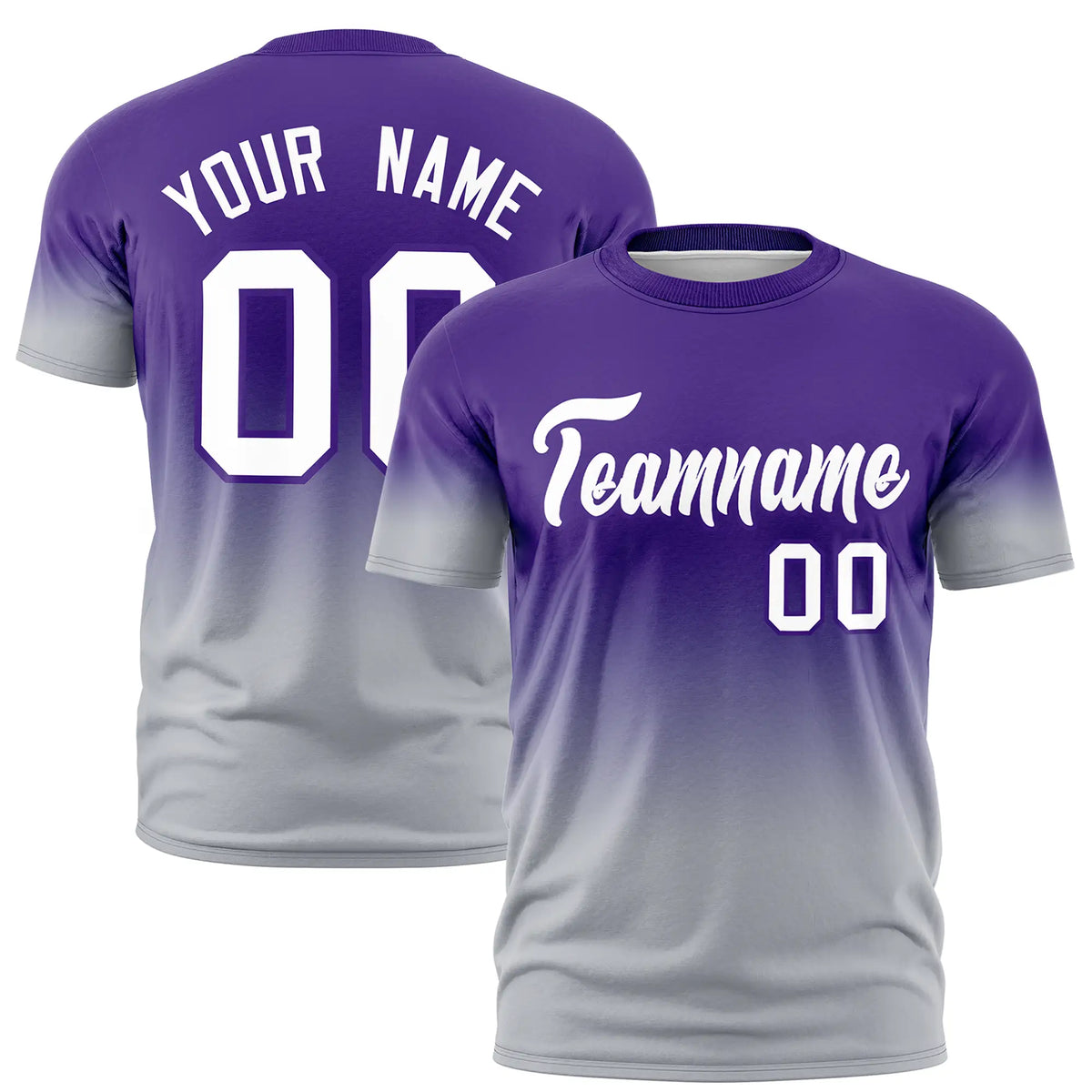 Custom Purple-Gray Gradient Fashion Design Performance T-Shirt