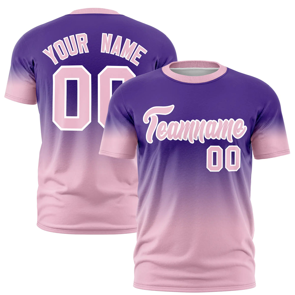 Custom Purple-Light Pink Gradient Fashion Design Performance T-Shirt