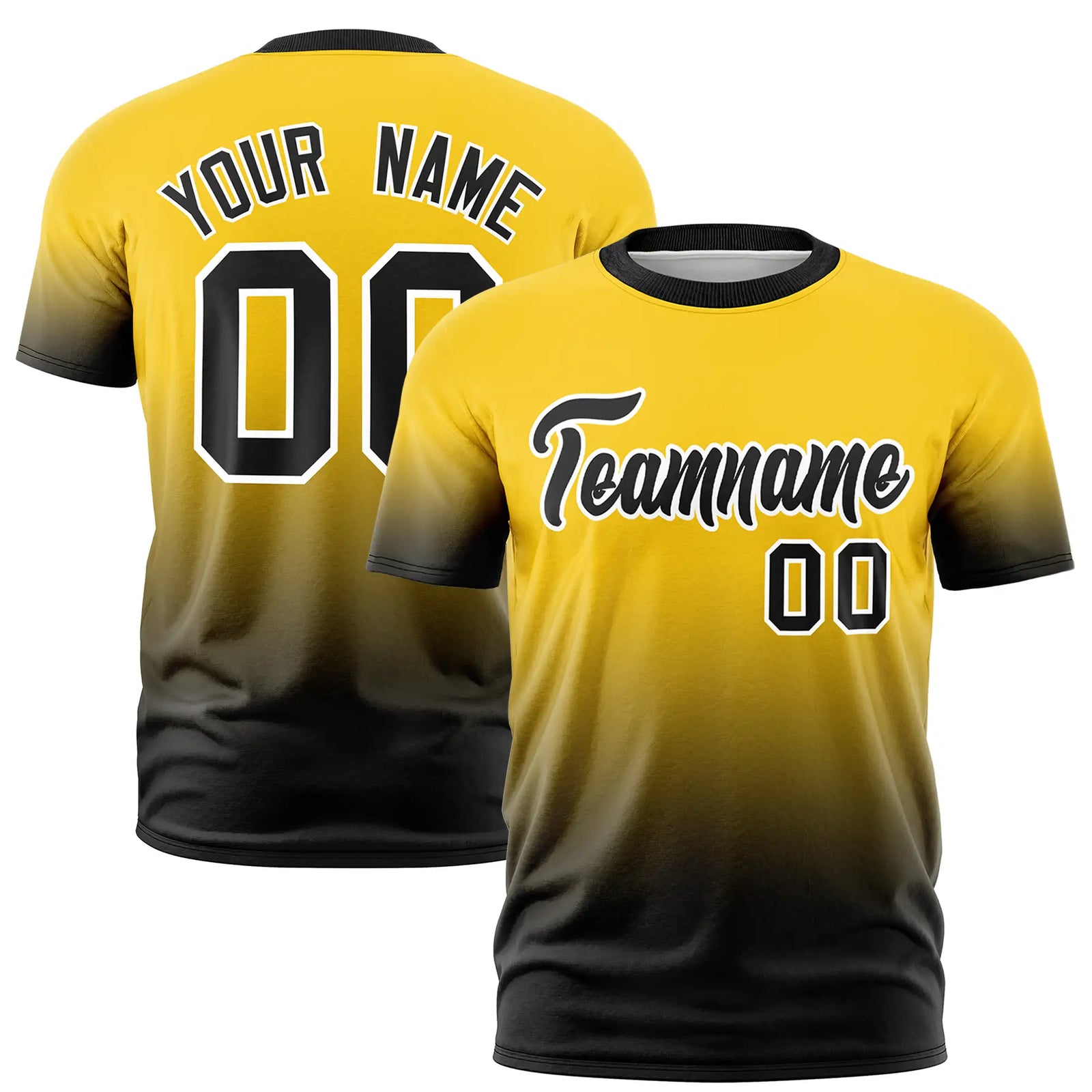 Custom Gold01-Black Gradient Fashion Design Performance T-Shirt