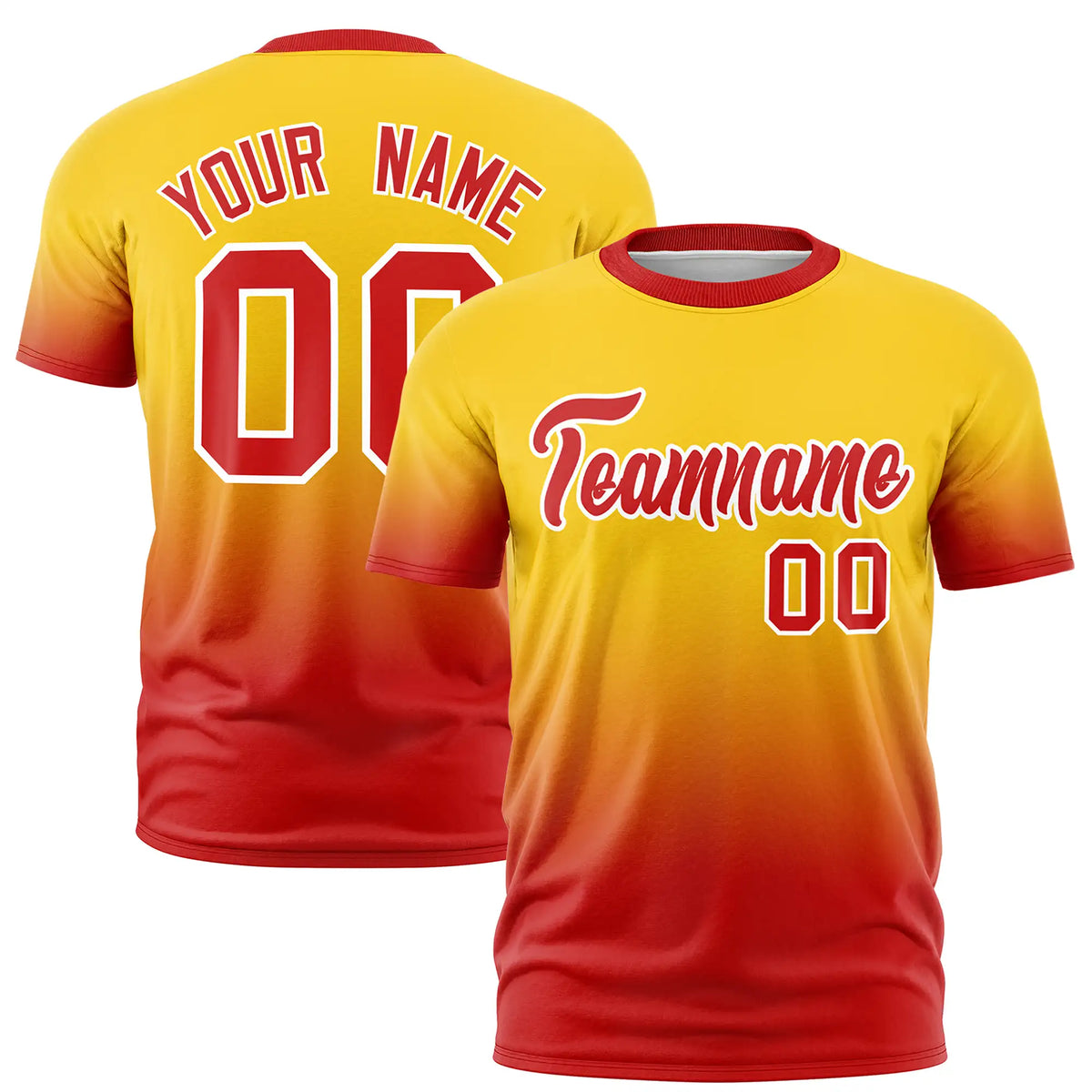 Custom Gold01-Red Gradient Fashion Design Performance T-Shirt