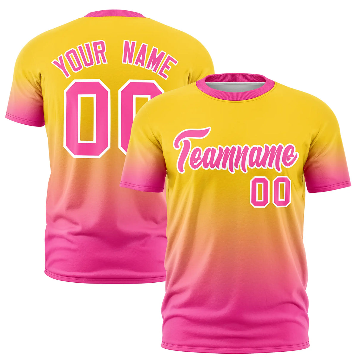 Custom Gold01-Pink Gradient Fashion Design Performance T-Shirt