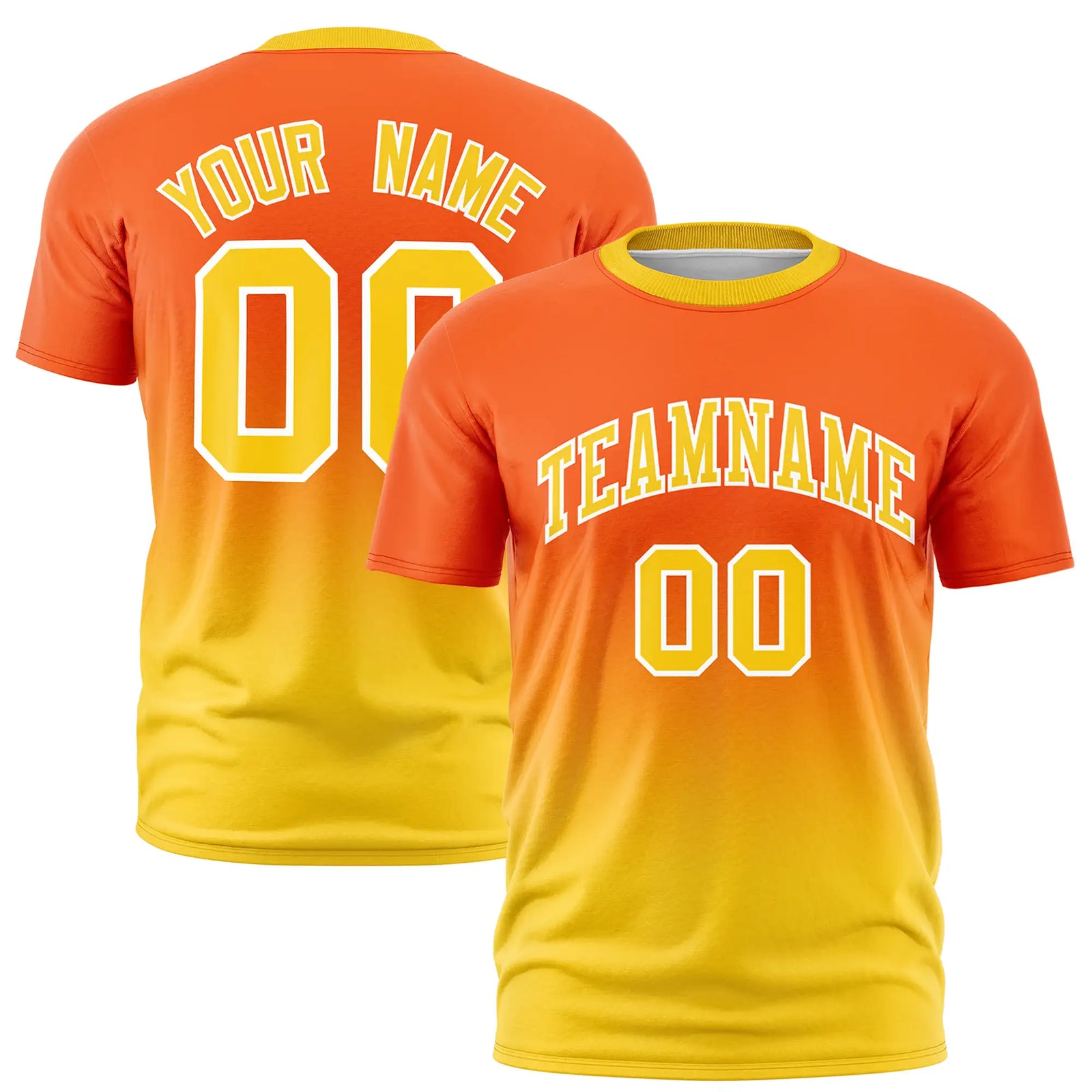 Custom Orange-Gold01 Gradient Fashion Design Performance T-Shirt