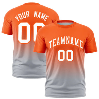 Camiseta deportiva personalizada con diseño de moda en degradado naranja-gris - Estilo 1