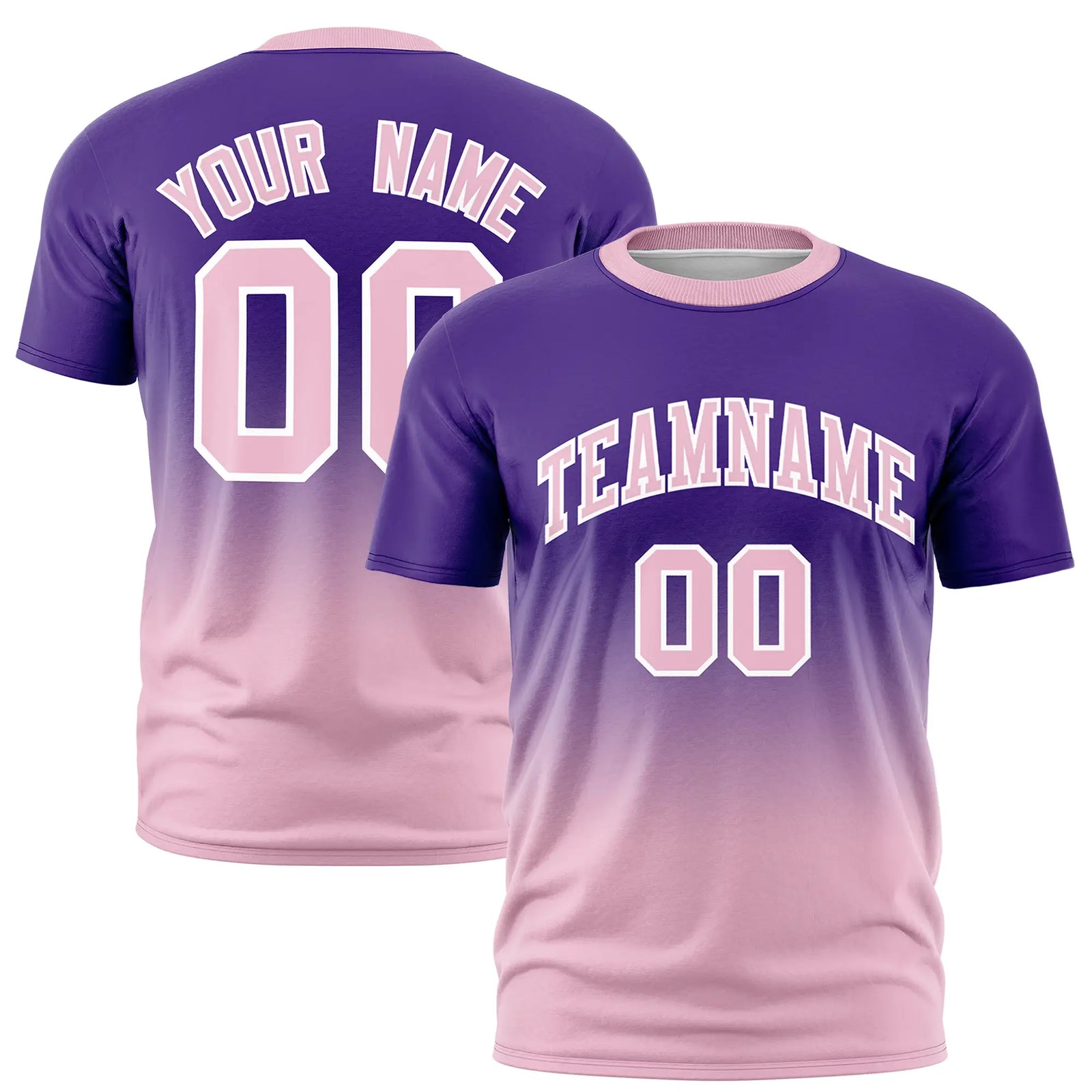 Custom Purple-Light Pink Gradient Fashion Design Performance T-Shirt