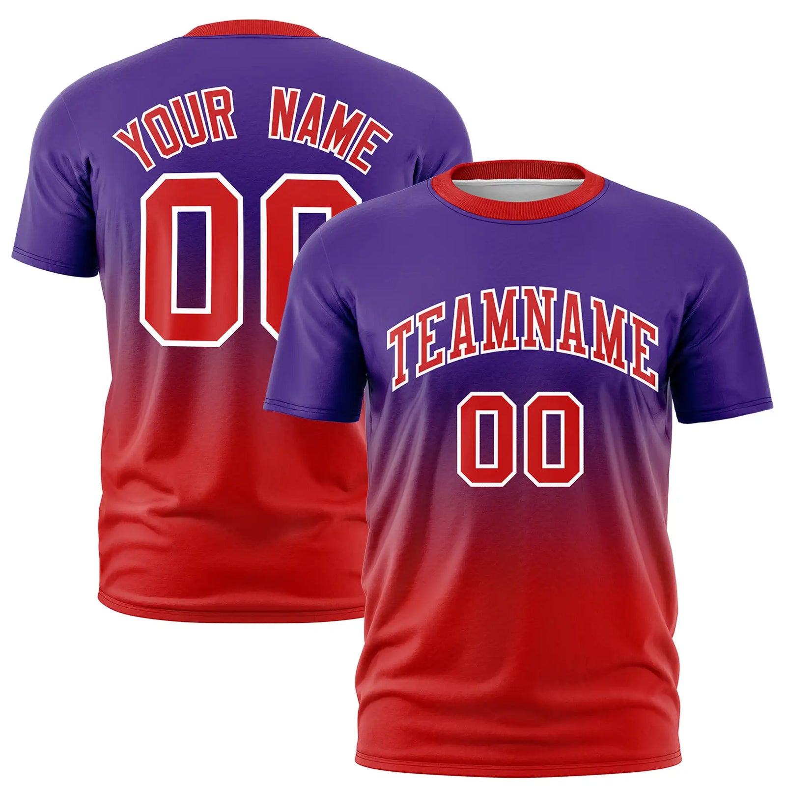 Custom Purple-Red Gradient Fashion Design Performance T-Shirt