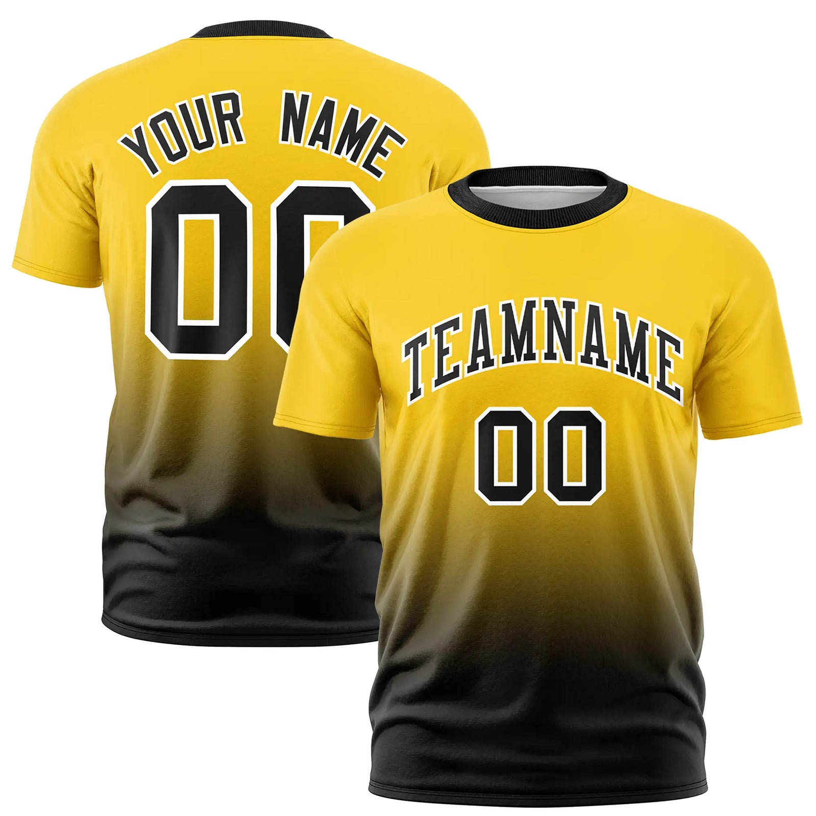 Custom Gold01-Black Gradient Fashion Design Performance T-Shirt