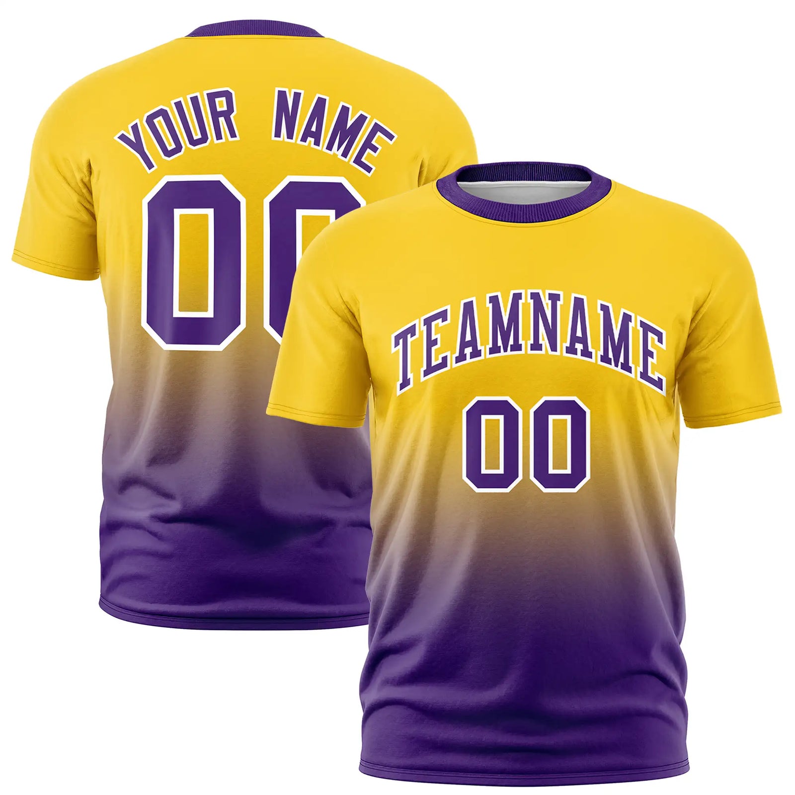 Custom Gold01-Purple Gradient Fashion Design Performance T-Shirt