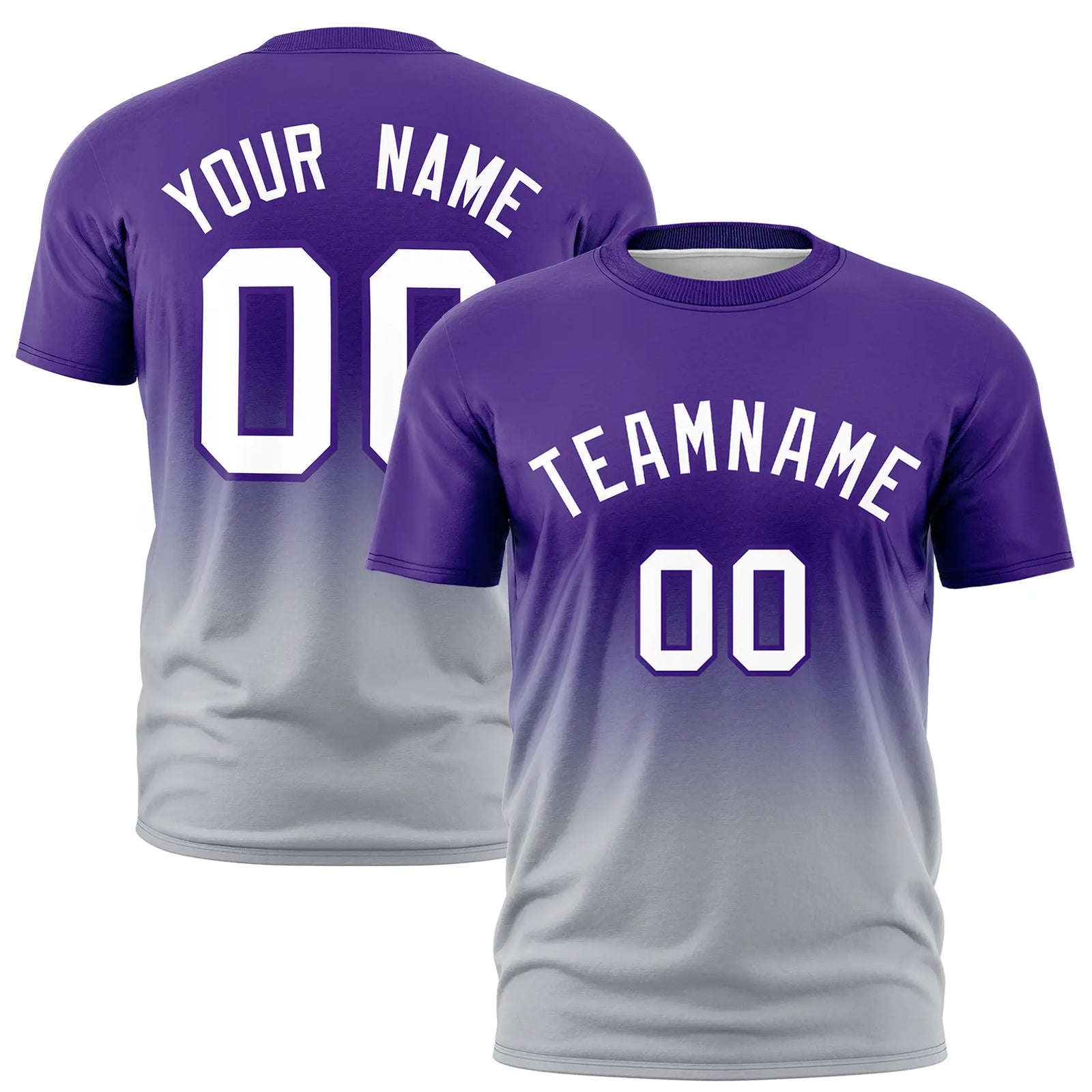 Custom Purple-Gray Gradient Fashion Design Performance T-Shirt