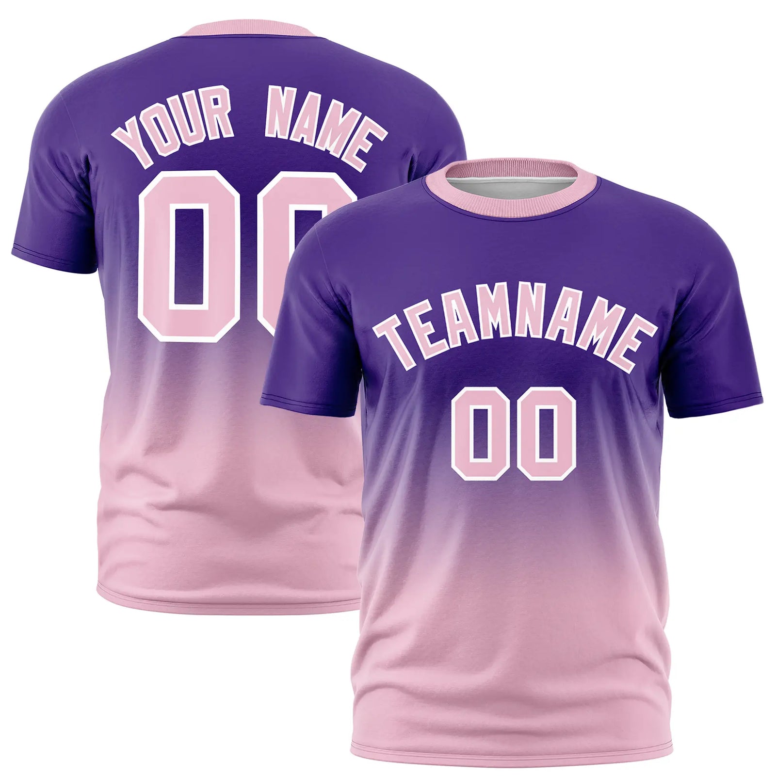Custom Purple-Light Pink Gradient Fashion Design Performance T-Shirt
