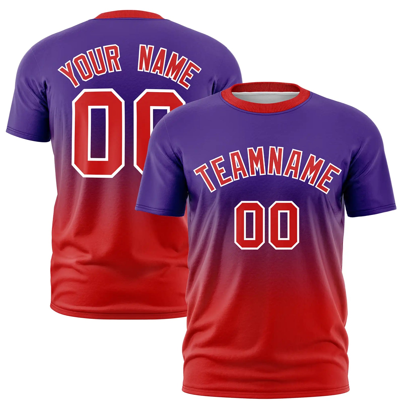 Custom Purple-Red Gradient Fashion Design Performance T-Shirt