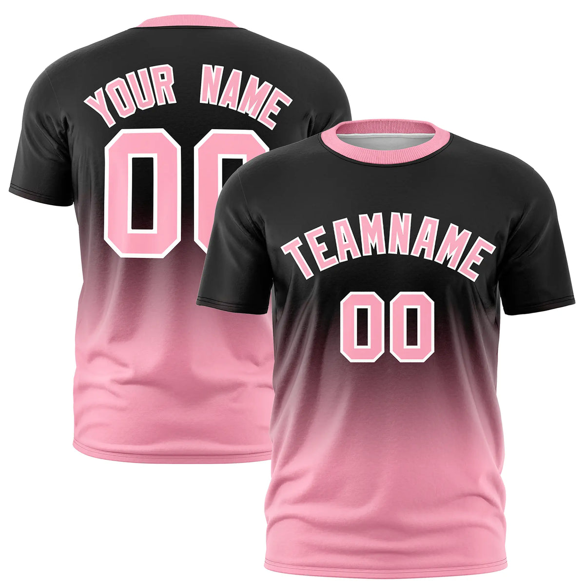 Custom Black-Light Pink Gradient Fashion Design Performance T-Shirt