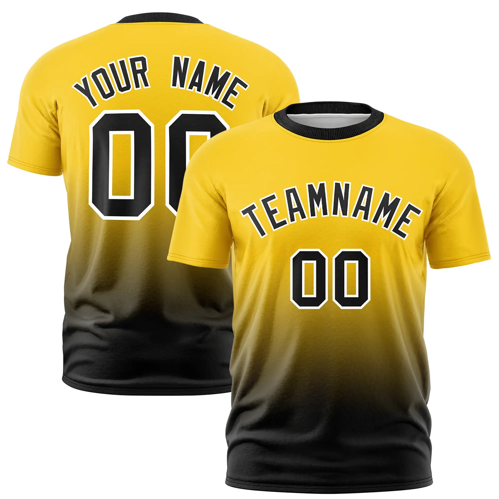 Custom Gold01-Black Gradient Fashion Design Performance T-Shirt